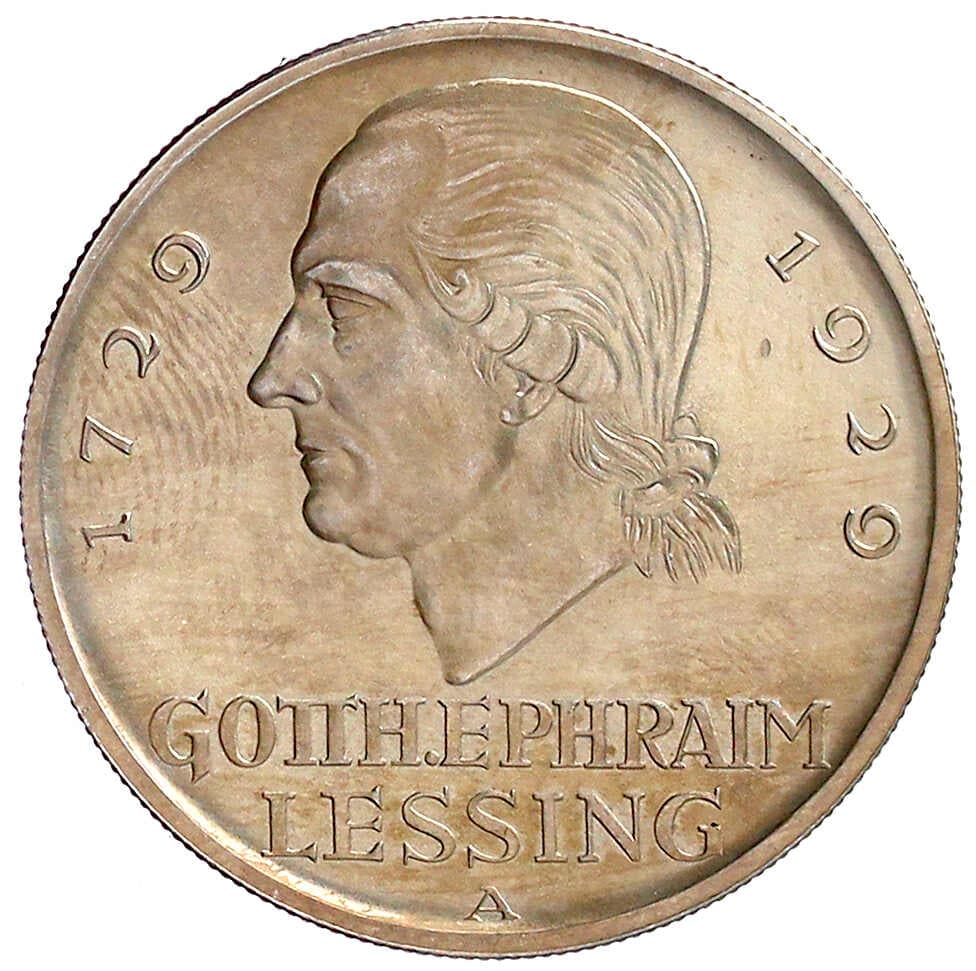 Weimarer Republik, Gedenkmünzen, 5 Reichsmark Lessing