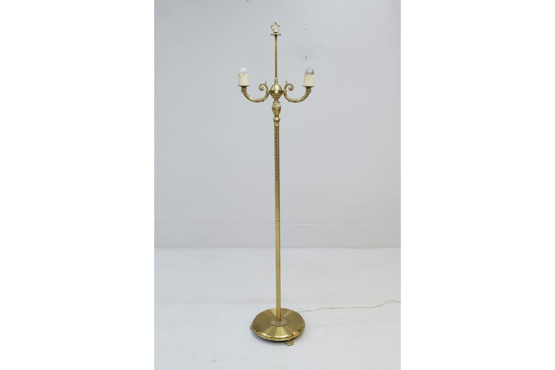 Golvlampa, 2-armad, mässing