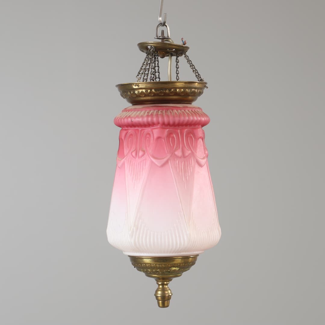MÅNSKENSAMPEL, mässing och glas, 1900-talets första hälft.