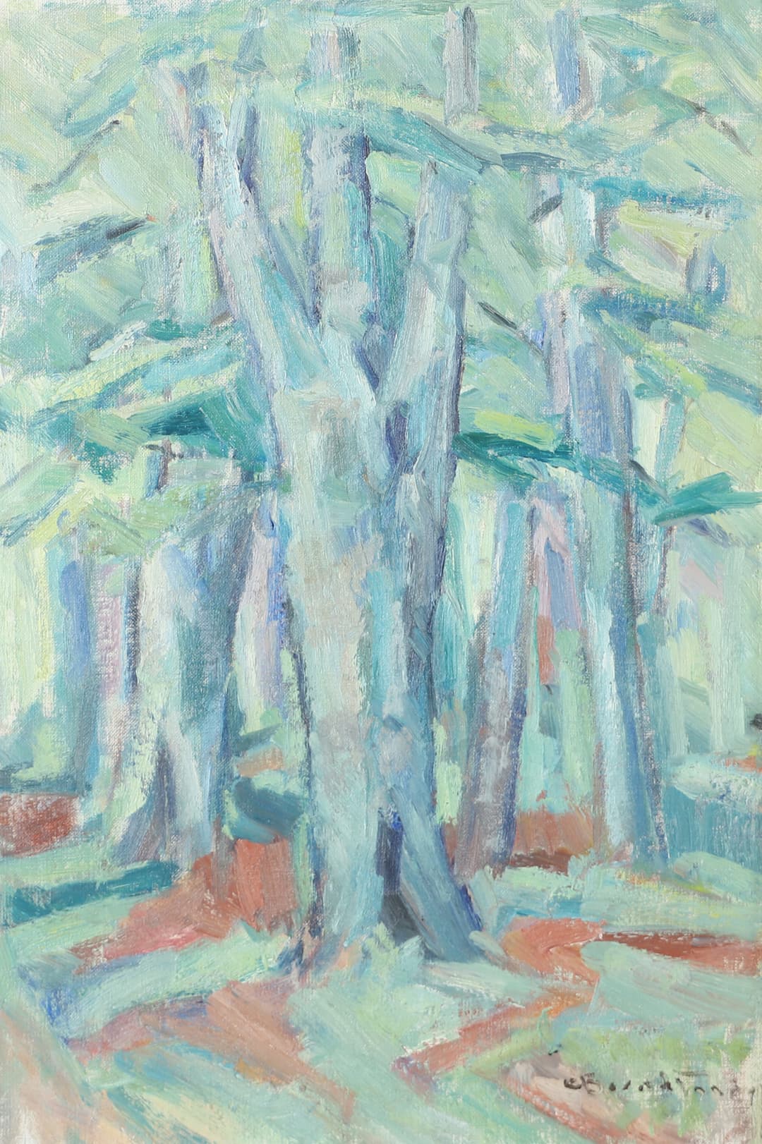 CARL BERNDTSSON. Skog, olja på duk, signerad C. Berndtsson.