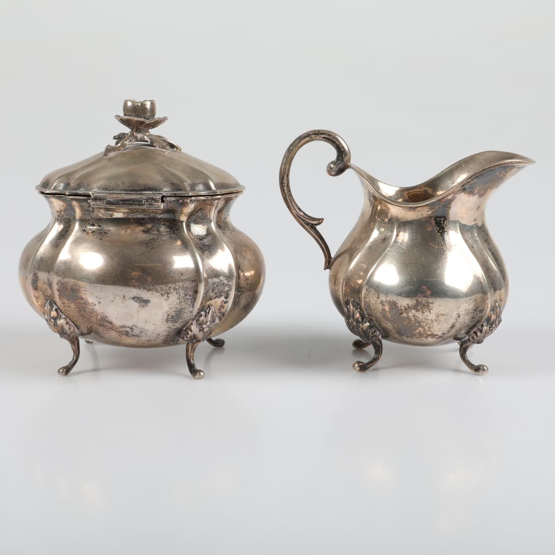 SOCKERSKÅL OCH GRÄDDSNIPA, silver, Carl Hoff, 1936 & J L Hultman, 1960.