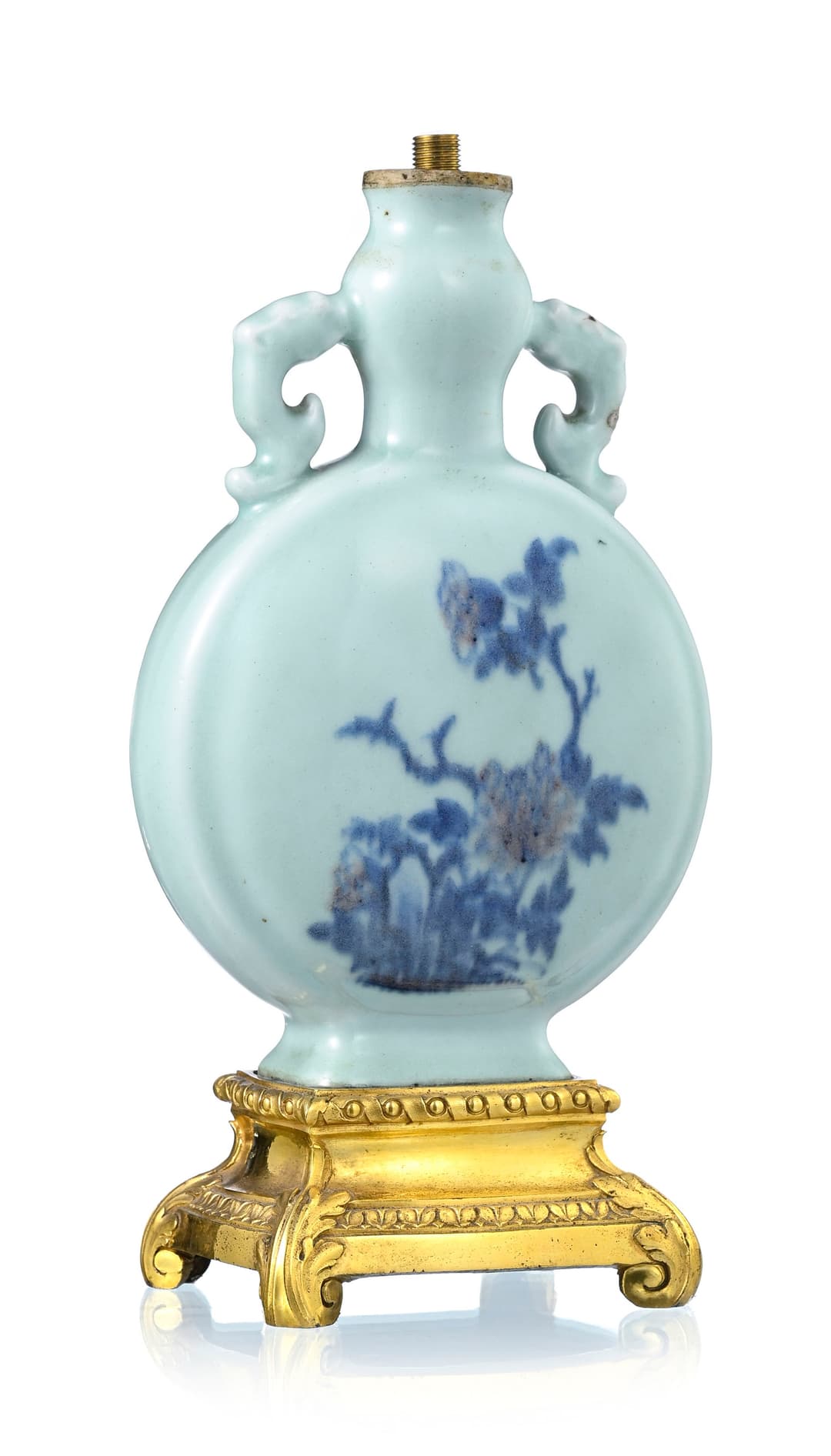 Vase bianhu (moonflask) en porcelaine à glaçure céladon, Chine, XIX-XXe
