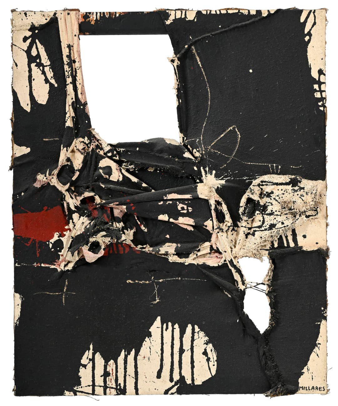 Manolo Millares (1926-1972), "Cuadro (1)", 1960, technique mixte sur