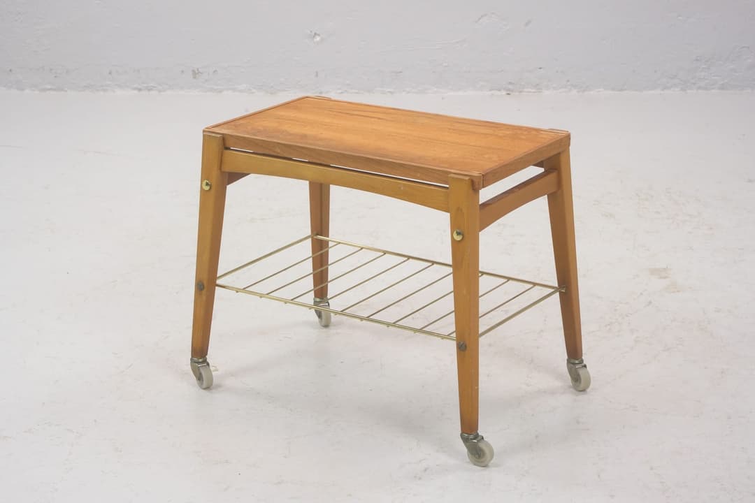 SIDOBORD / BRICKBORD, med tidningshylla, 1900-talets mitt